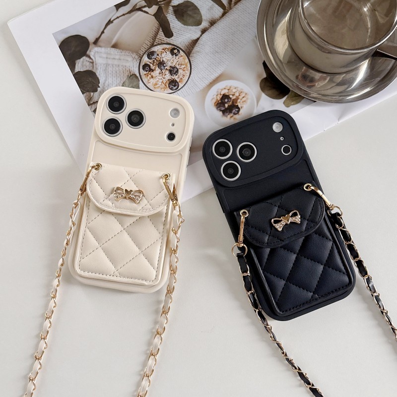Chain Crossbody Quilted - เคสกระเป๋าสตางค์แบบควิลท์สำหรับ iPhone 17 Pro Max 18