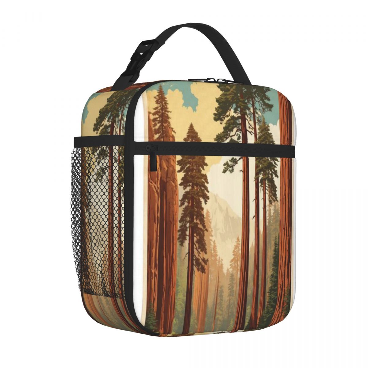Luxury Bags In Usa - กระเป๋าใส่อาหารปิกนิกสำหรับเดินทาง ลายอุทยานแห่งชาติเรดวูด สหรัฐอเมริกา สไตล์วินเทจ ลดราคาพิเศษ