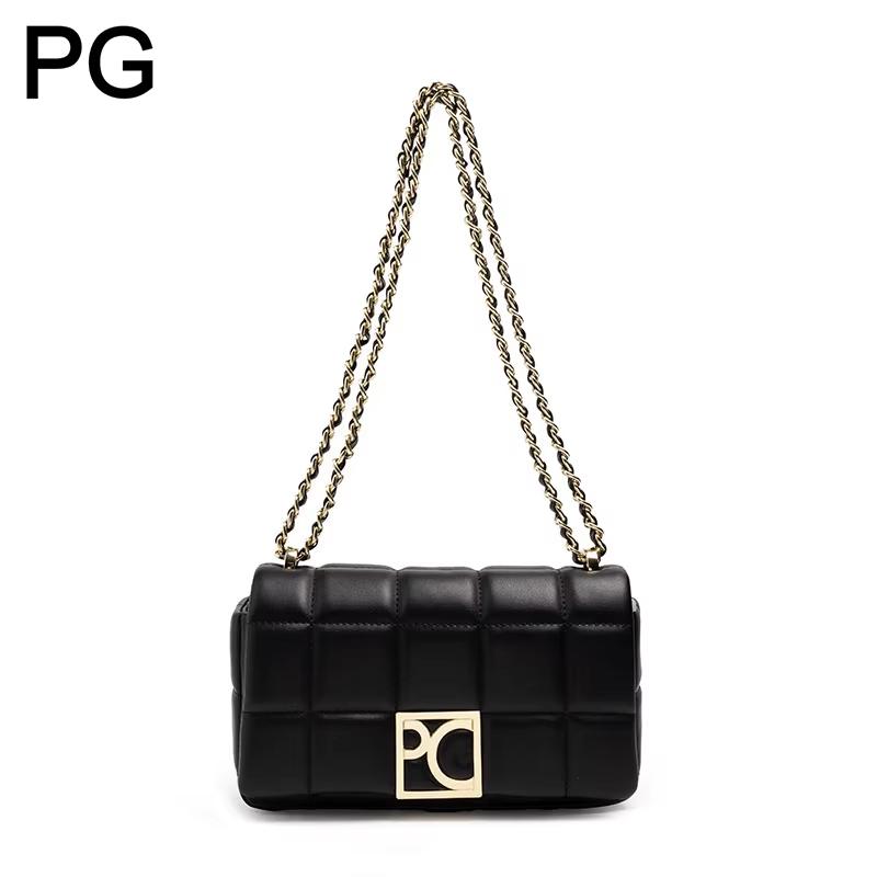 Chain Crossbody Quilted - กระเป๋าสะพายข้าง PG สำหรับผู้หญิง กระเป๋าถือหนังลายควิลท์สุดหรู สายโซ่ทองแฟชั่น กระเป๋าสะพายไหล่