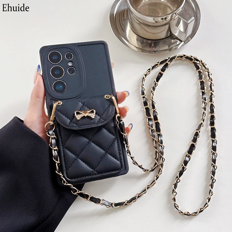 Chain Crossbody Quilted - เคสกระเป๋าสตางค์แบบควิลท์สำหรับ Samsung Galaxy S26 Ultra S25