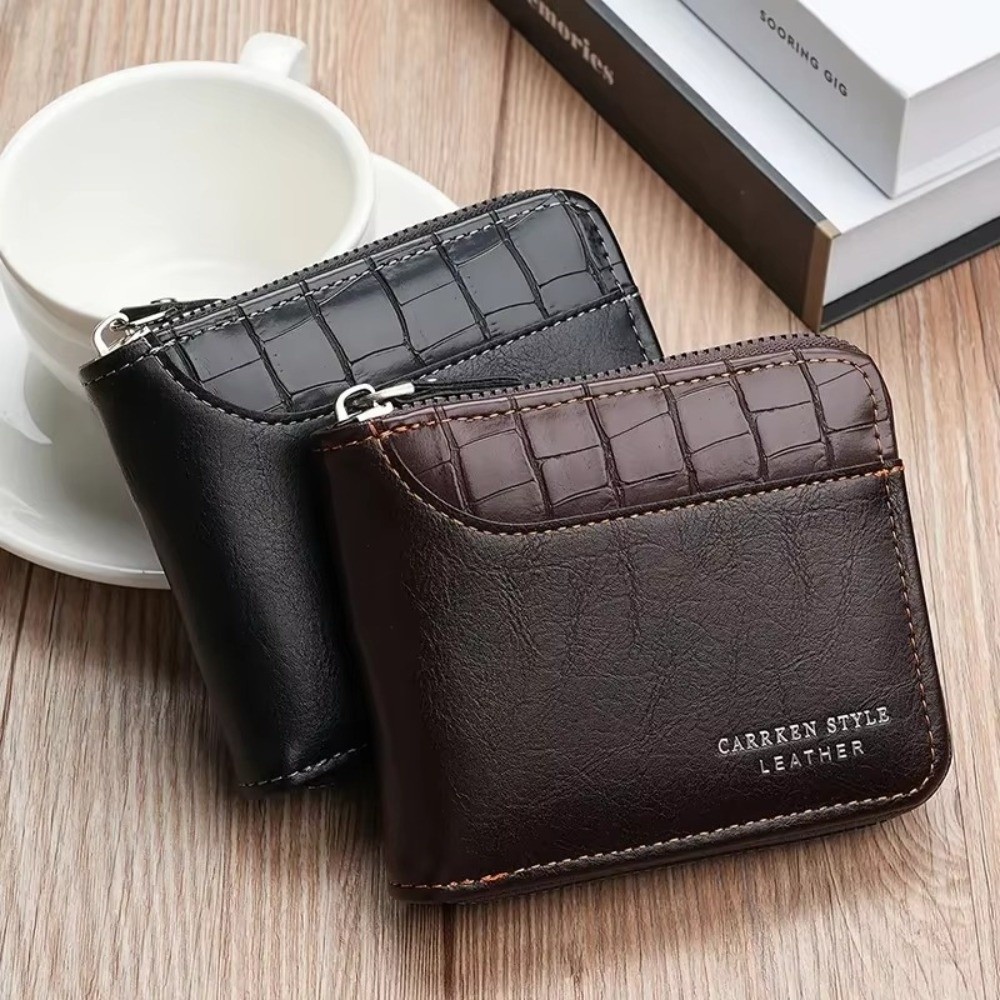 Luxury Bags News - กระเป๋าสตางค์ผู้ชายหนัง PU ใหม่ กระเป๋าสตางค์ผู้ชายแบบมีซิปสุดหรู พร้อมช่องใส่เหรียญ ช่องใส่บัตร