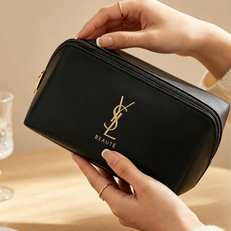 Luxury Designer Bags Ysl - กระเป๋าเครื่องสำอาง YSL ความจุขนาดใหญ่สำหรับผู้หญิง กระเป๋าเก็บเครื่องสำอางอเนกประสงค์สำหรับการเดินทาง ใช้ได้ในชีวิตประจำวัน ทริปสั้นๆ