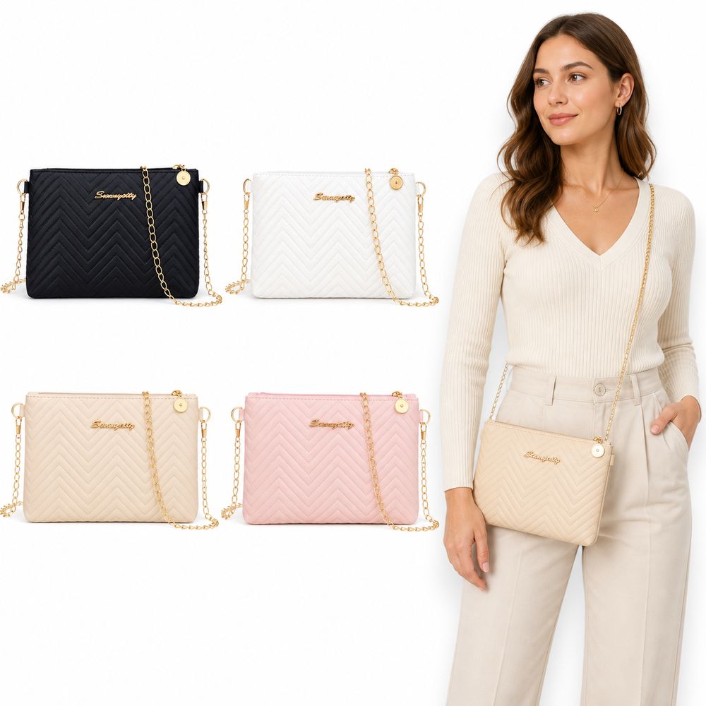 กระเป๋าสะพายข้างผู้หญิงหนัง PU - Chain Crossbody Quilted บทวิจารณ์และราคา