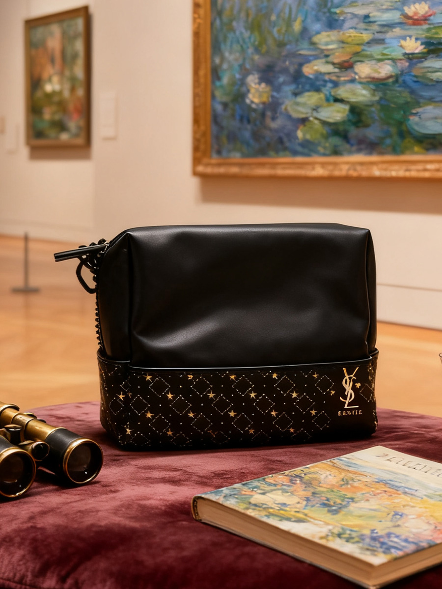 กระเป๋าเครื่องสำอาง YSL สีดำ ล - Luxury Designer Bags Ysl บทวิจารณ์และราคา