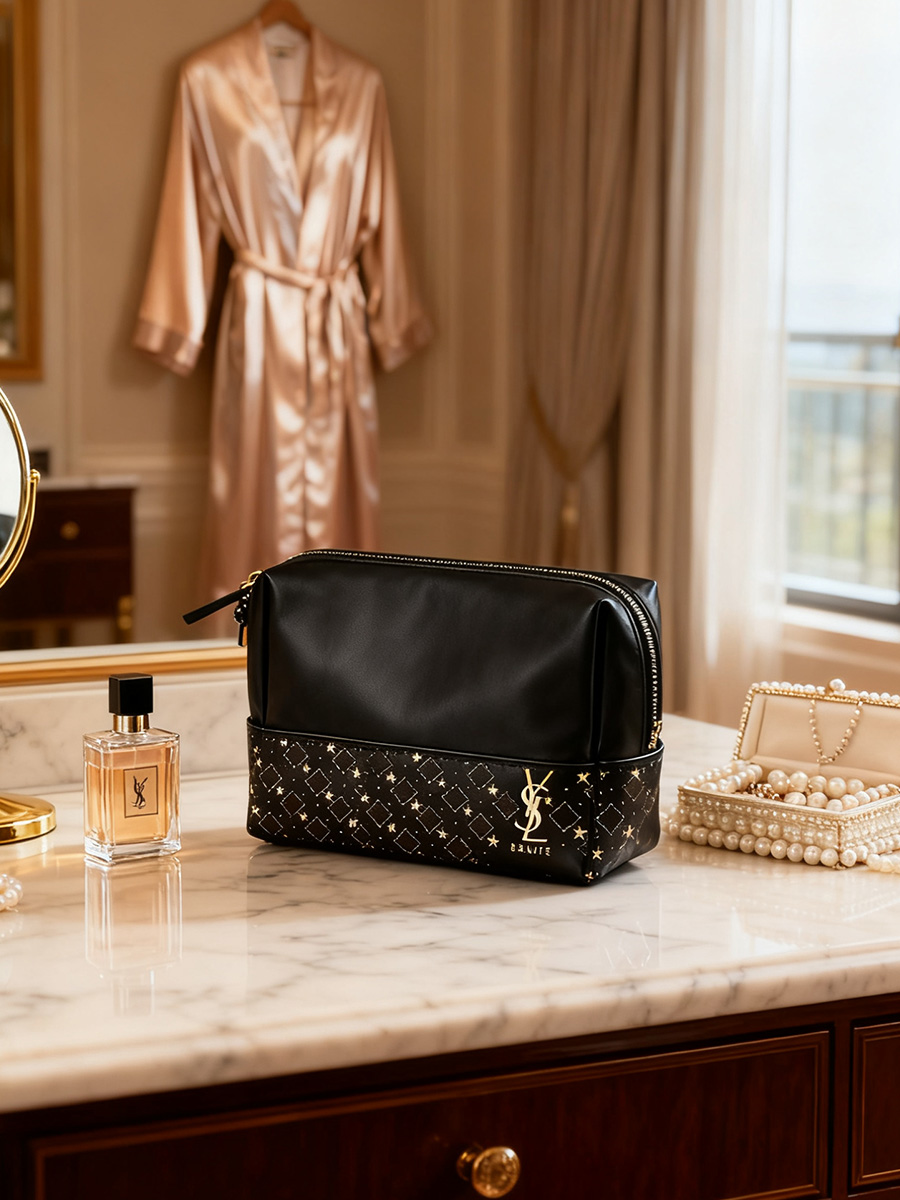 กระเป๋าเครื่องสำอาง YSL สีดำ ล - Luxury Designer Bags Ysl บทวิจารณ์และราคา