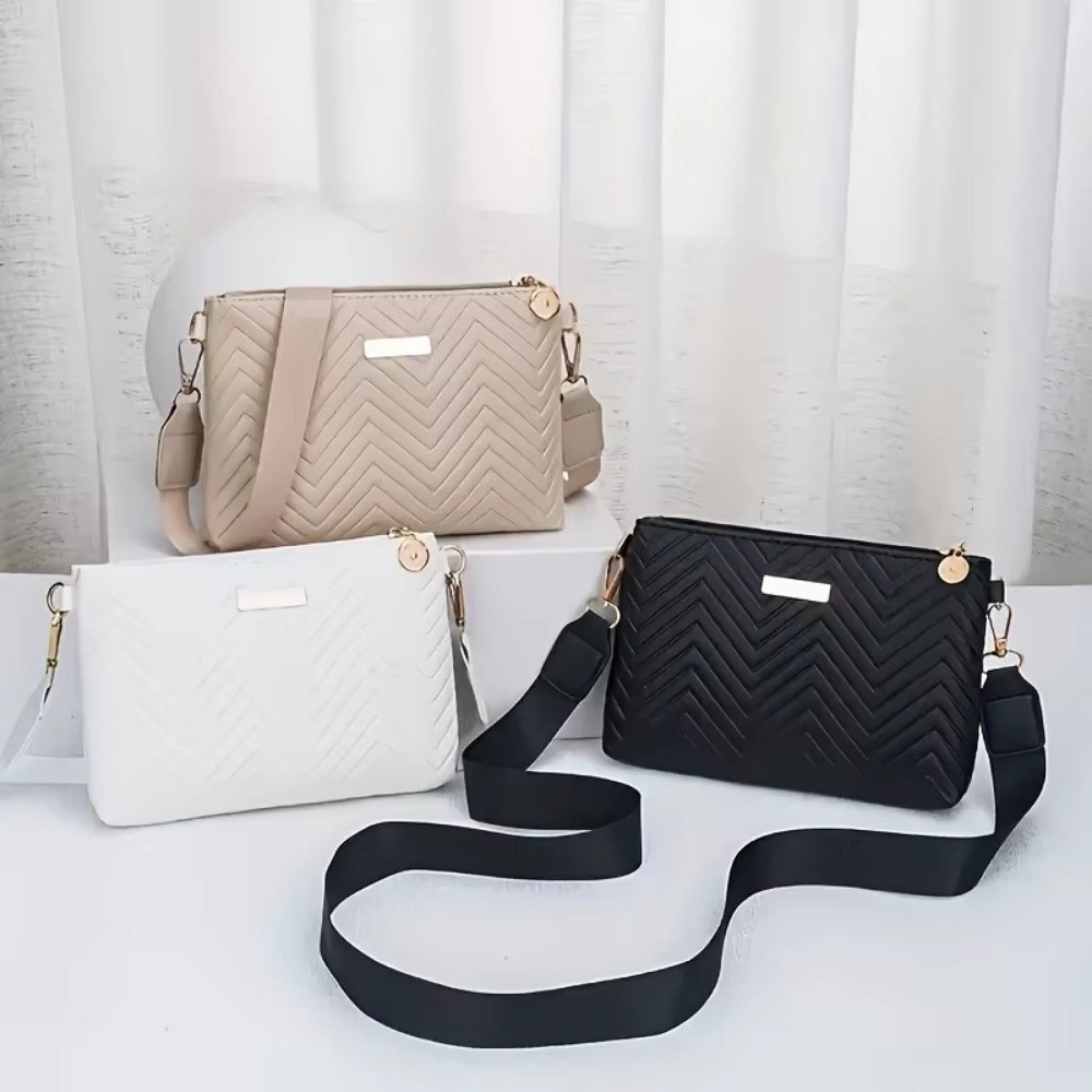 กระเป๋าสะพายข้างแบบมีสายโซ่ลาย - Chain Crossbody Quilted บทวิจารณ์และราคา