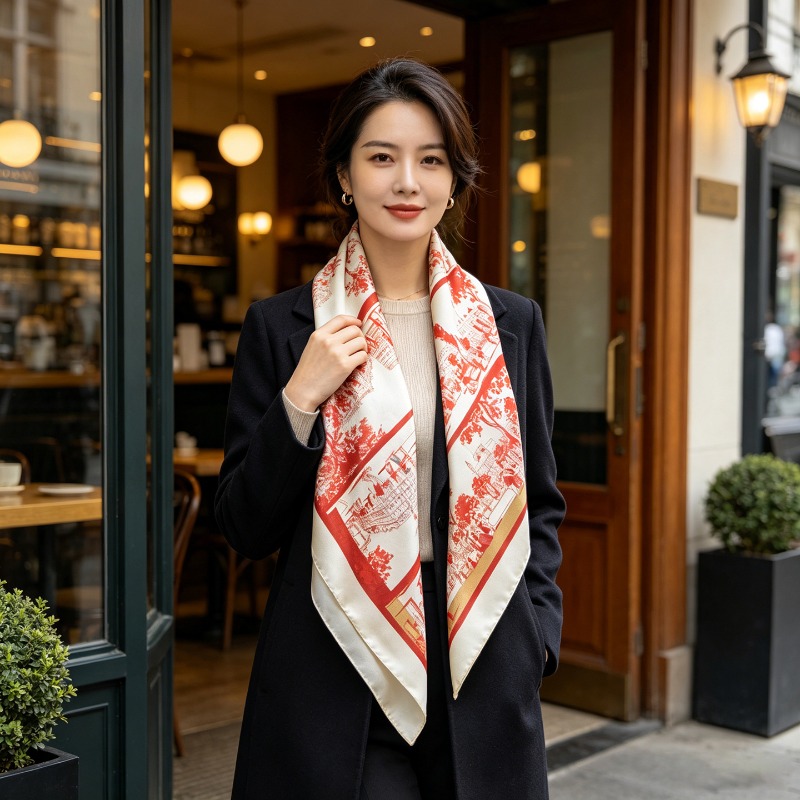 ผ้าพันคอไหมแท้ 100% หรูหรา ขนา - Luxury Bags Online บทวิจารณ์และราคา