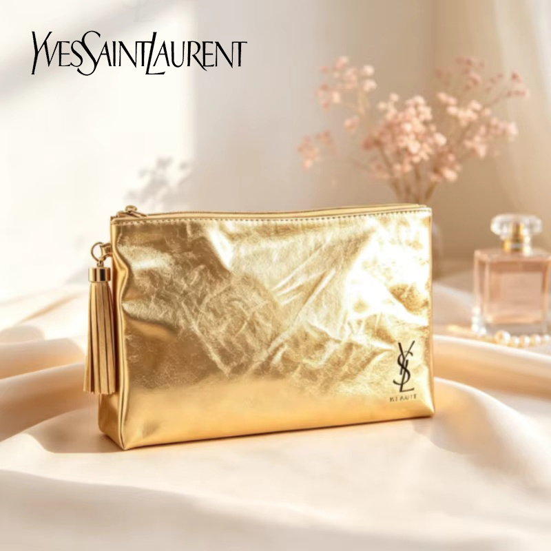 กระเป๋าเครื่องสำอาง YSL สีทอง, - Luxury Designer Bags Ysl บทวิจารณ์และราคา