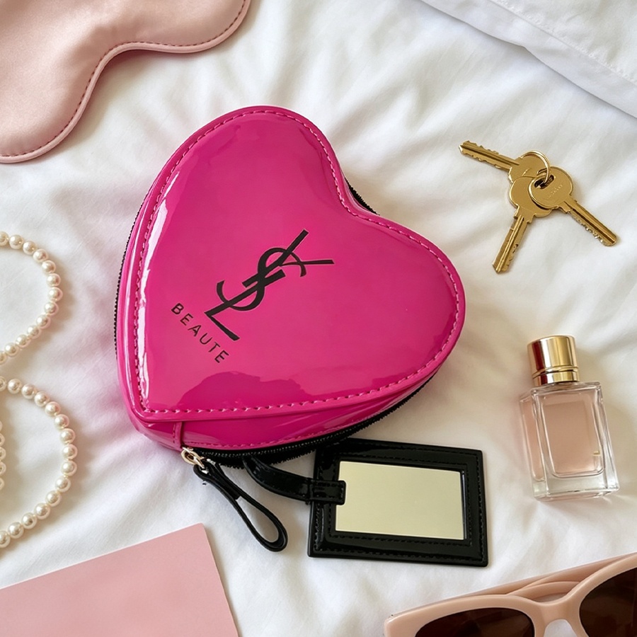กระเป๋าเครื่องสำอาง YSL สีชมพู - Luxury Designer Bags Ysl บทวิจารณ์และราคา