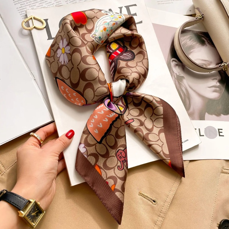 ผ้าพันคอไหมซาตินทรงสี่เหลี่ยมส - Luxury Bags Online บทวิจารณ์และราคา